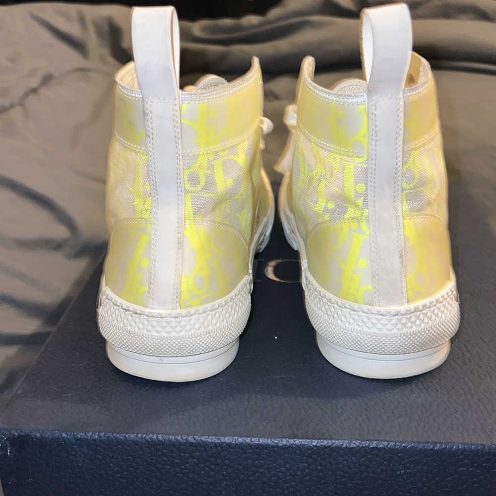 Authentic Dior B23 High Top White Yellow Oblique - Picture 4 of 7